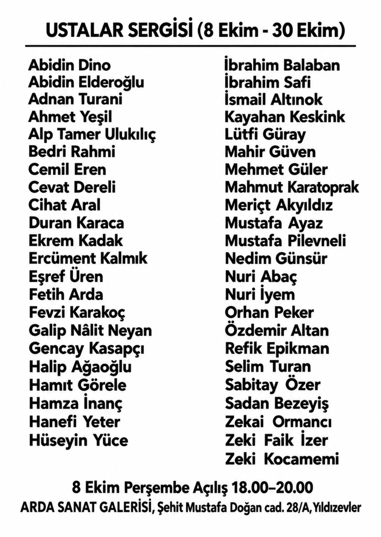 Ustalar Sergisi